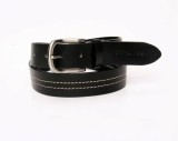 double stitched cowhide belt for men
